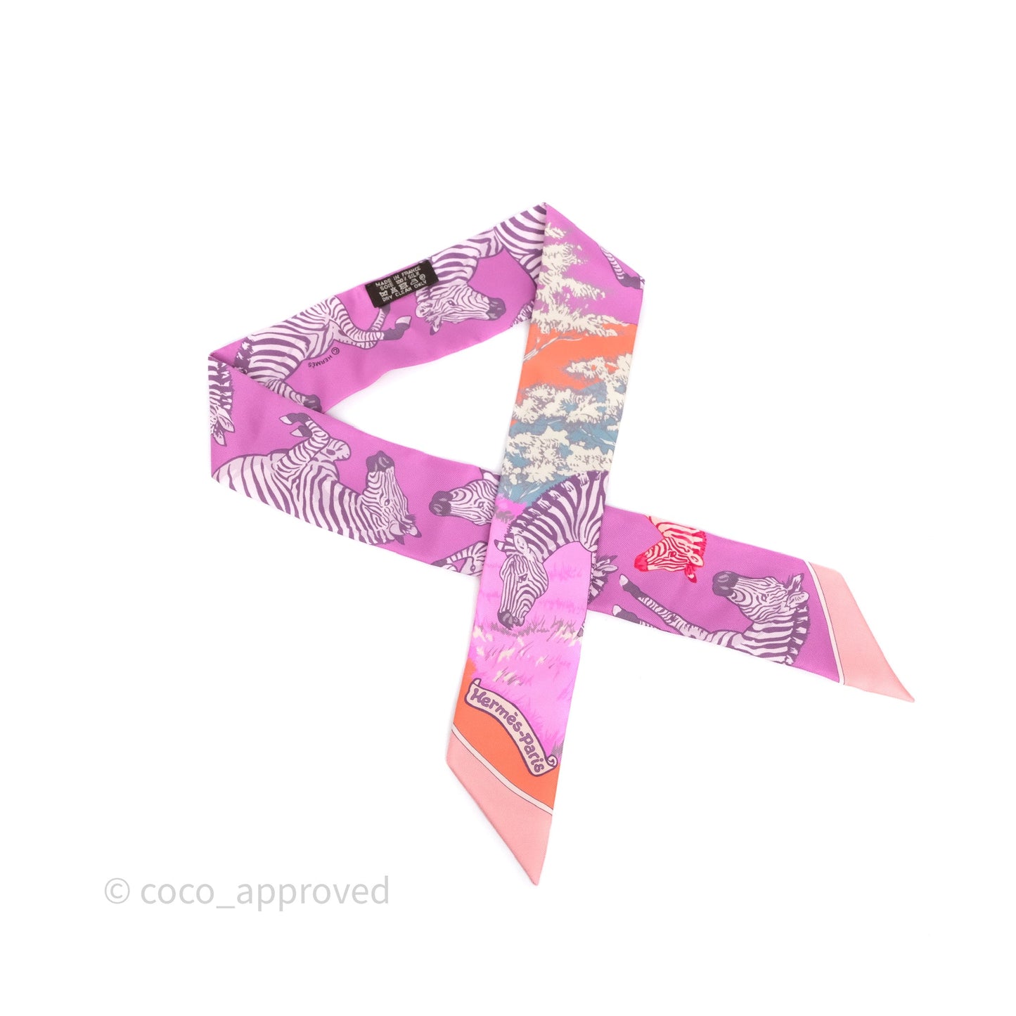 Hermès Les Zebres Silk Twilly