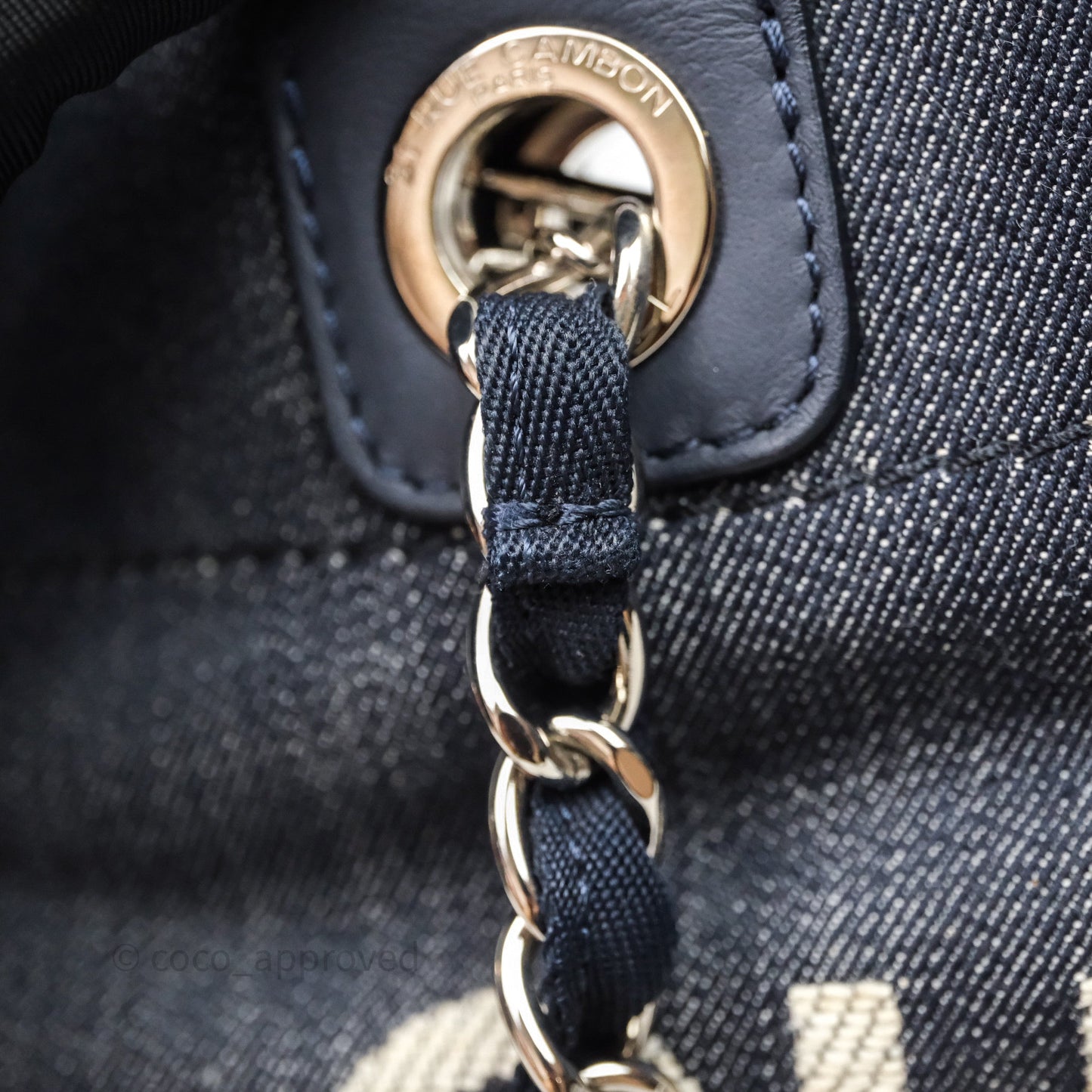 Chanel Large Deauville Tote Denim Canvas Silver Hardware