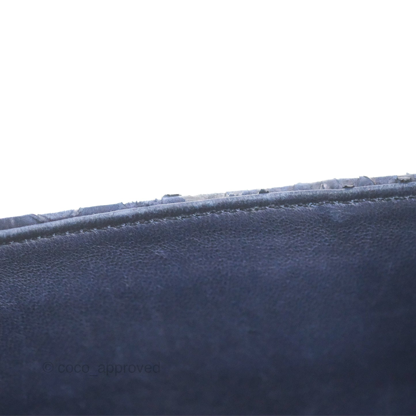 Chanel Classic M/L Medium Flap Navy Python Silver Hardware