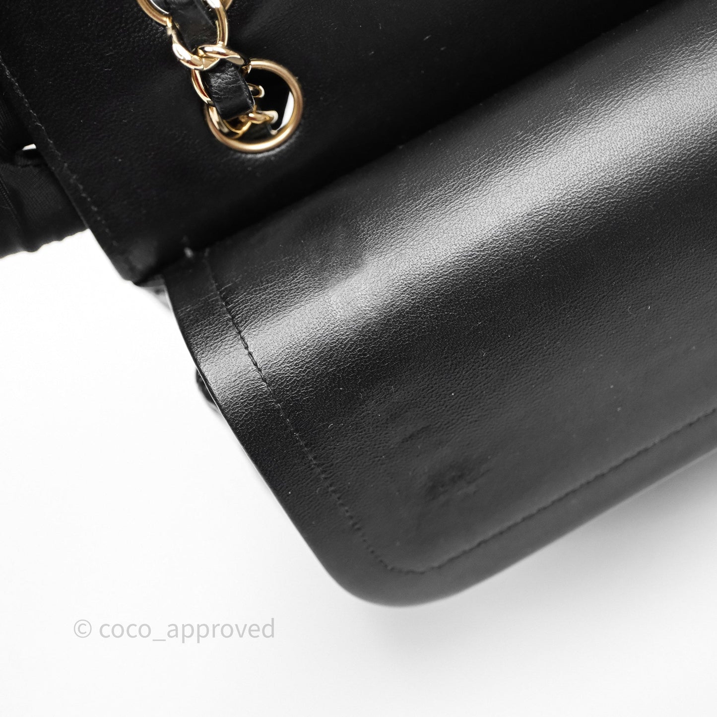 Chanel Classic Medium Flap Chevron Black Lambskin Gold Hardware