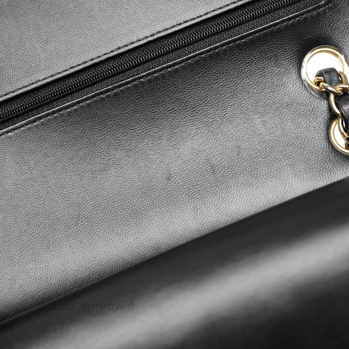 Chanel Classic Medium Flap Chevron Black Lambskin Gold Hardware