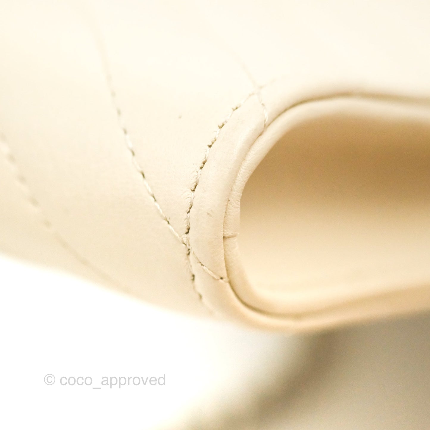 Chanel Chevron Clutch With Chain Ivory Calfskin Silver Hardware
