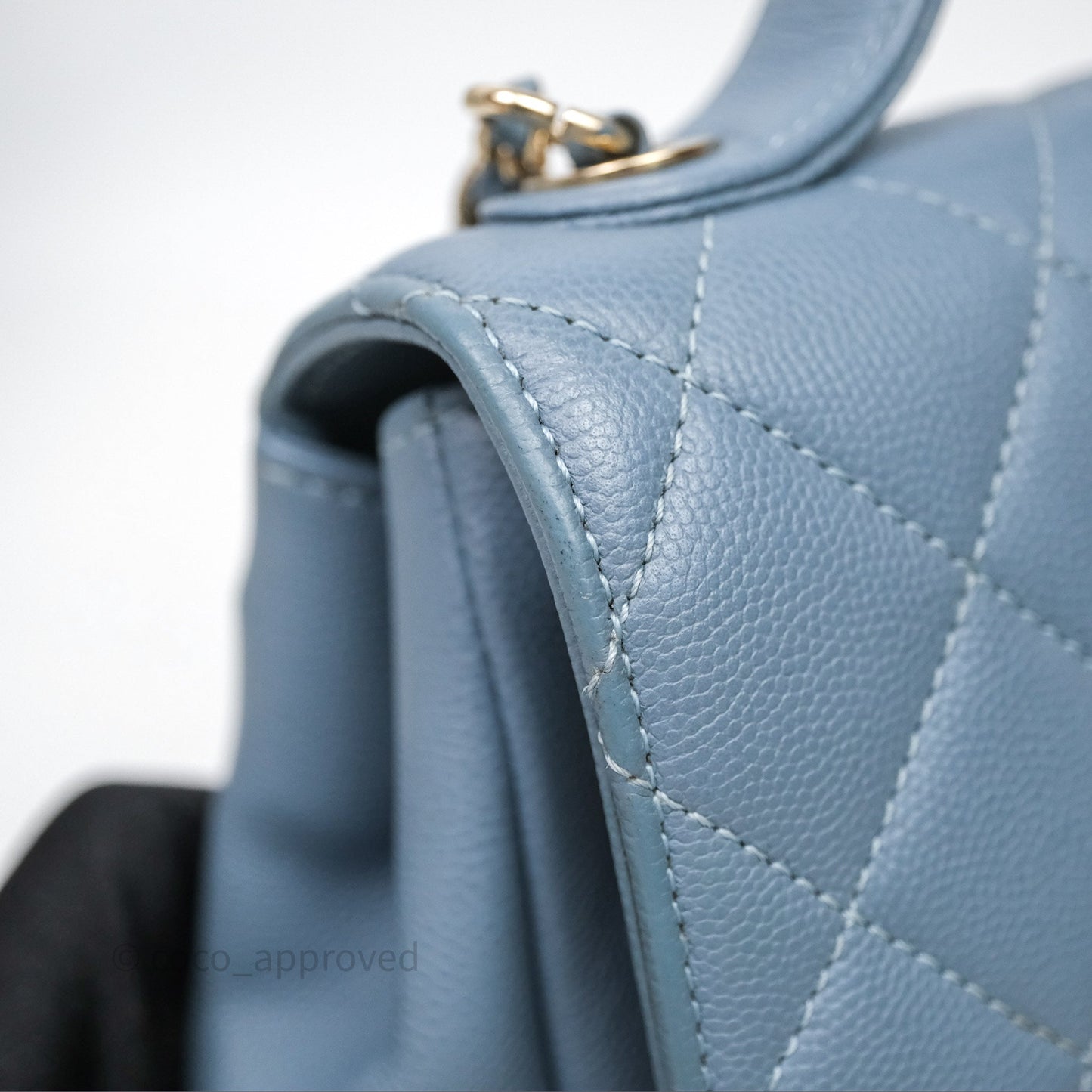 Chanel Caviar Quilted Small Business Affinity Flap Blue Gold Hardware