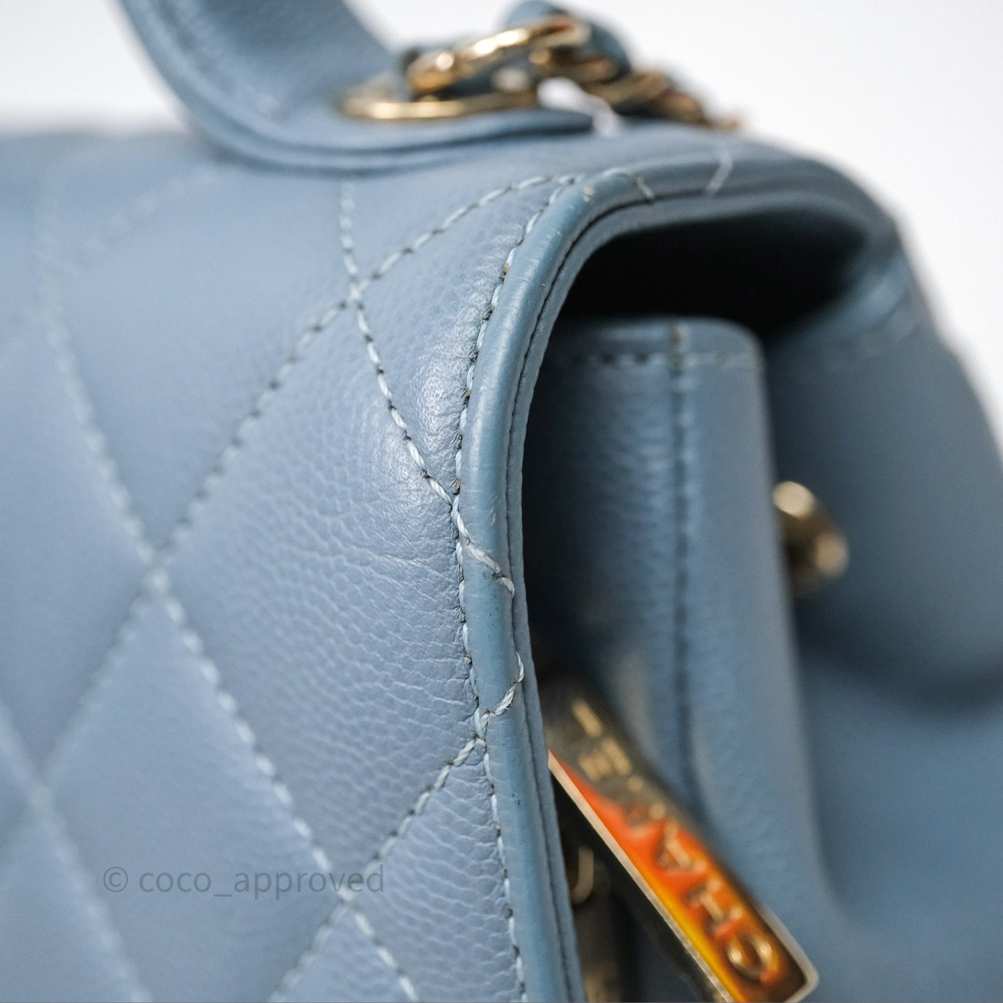 Chanel Caviar Quilted Small Business Affinity Flap Blue Gold Hardware