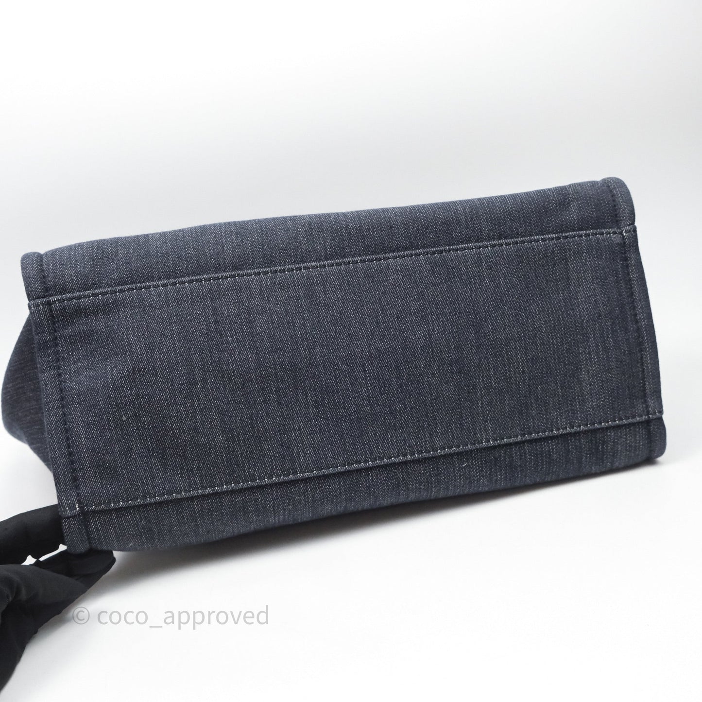 Chanel Large Deauville Tote Denim Canvas Silver Hardware