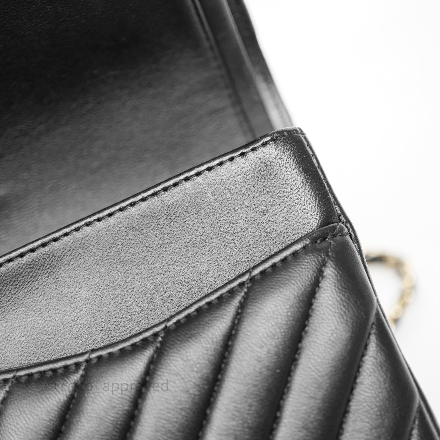 Chanel Classic Medium Flap Chevron Black Lambskin Gold Hardware