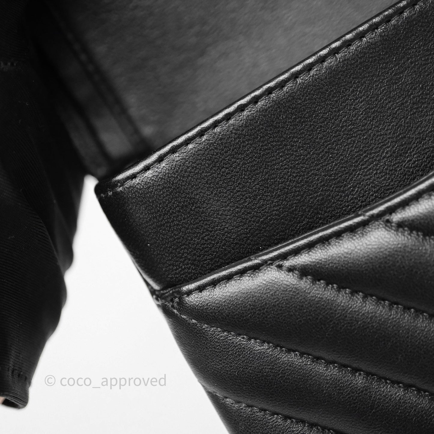 Chanel Classic Medium Flap Chevron Black Lambskin Gold Hardware