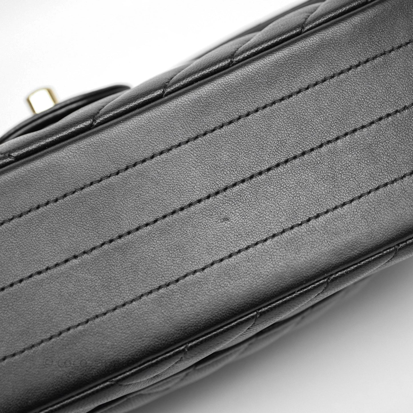Chanel Classic Medium Flap Chevron Black Lambskin Gold Hardware