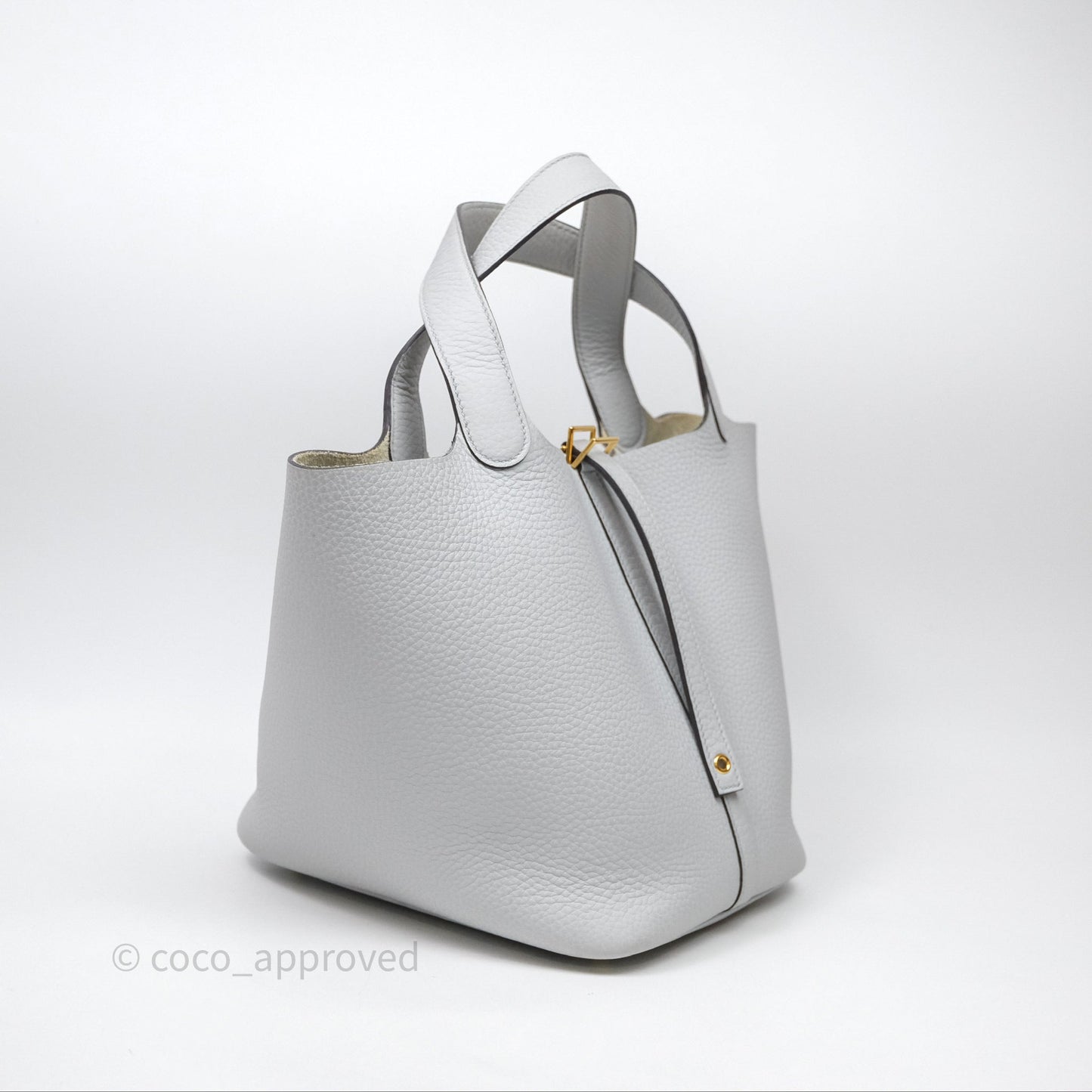 Hermès Picotin 22 Bleu Pale 08 Clemence Gold Hardware