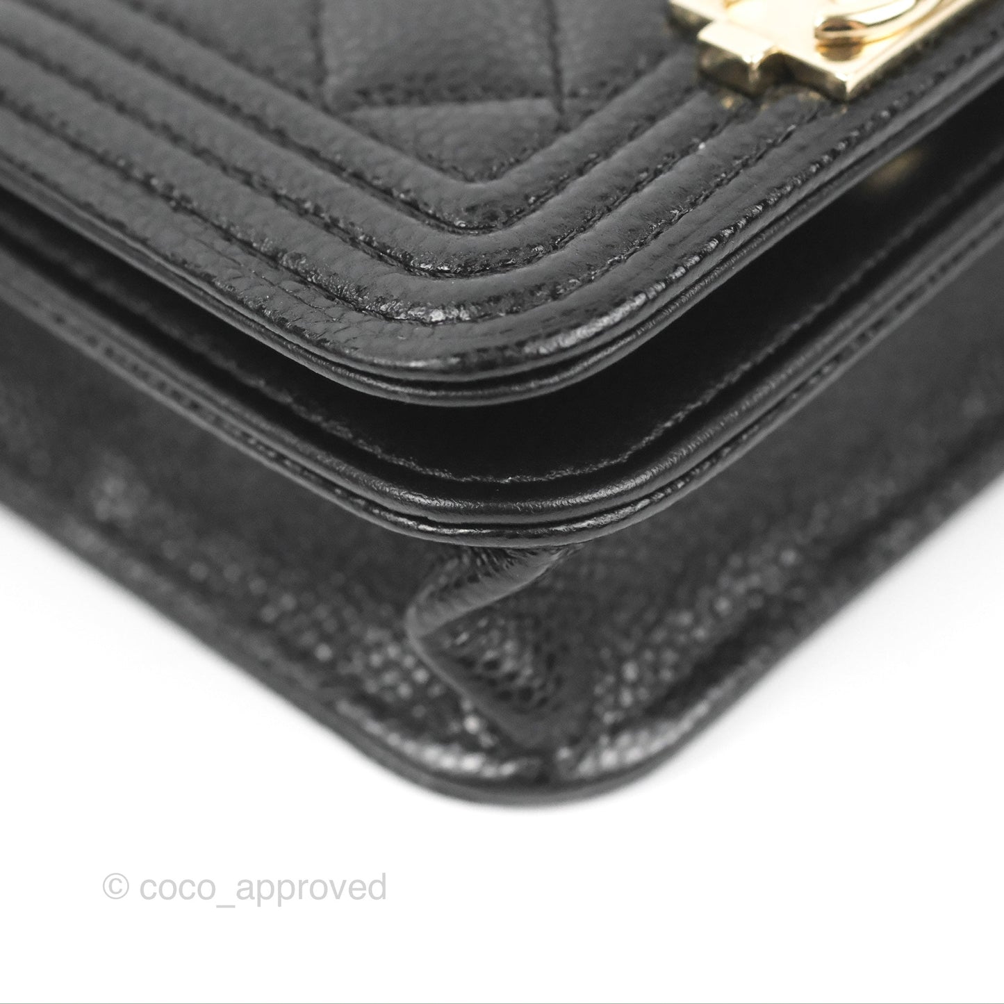 Chanel Quilted Boy Belt Bag Black Caviar Gold Hardware