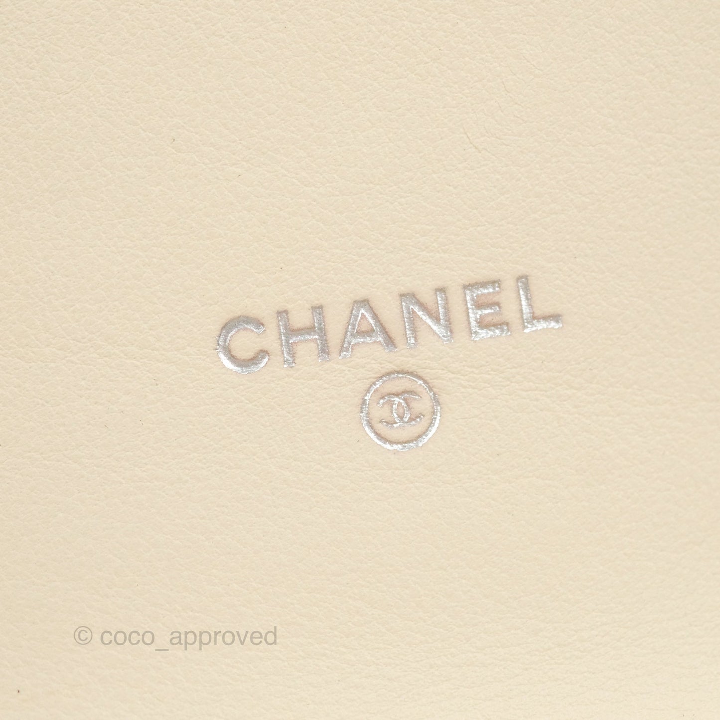 Chanel Chevron Clutch With Chain Ivory Calfskin Silver Hardware