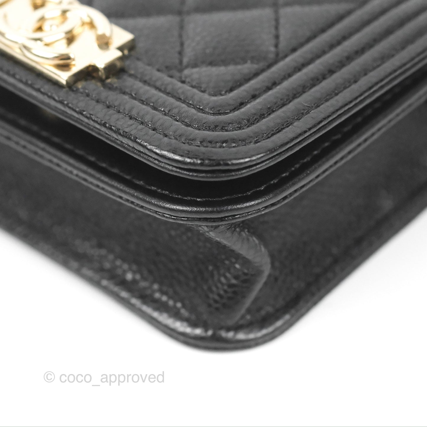 Chanel Quilted Boy Belt Bag Black Caviar Gold Hardware