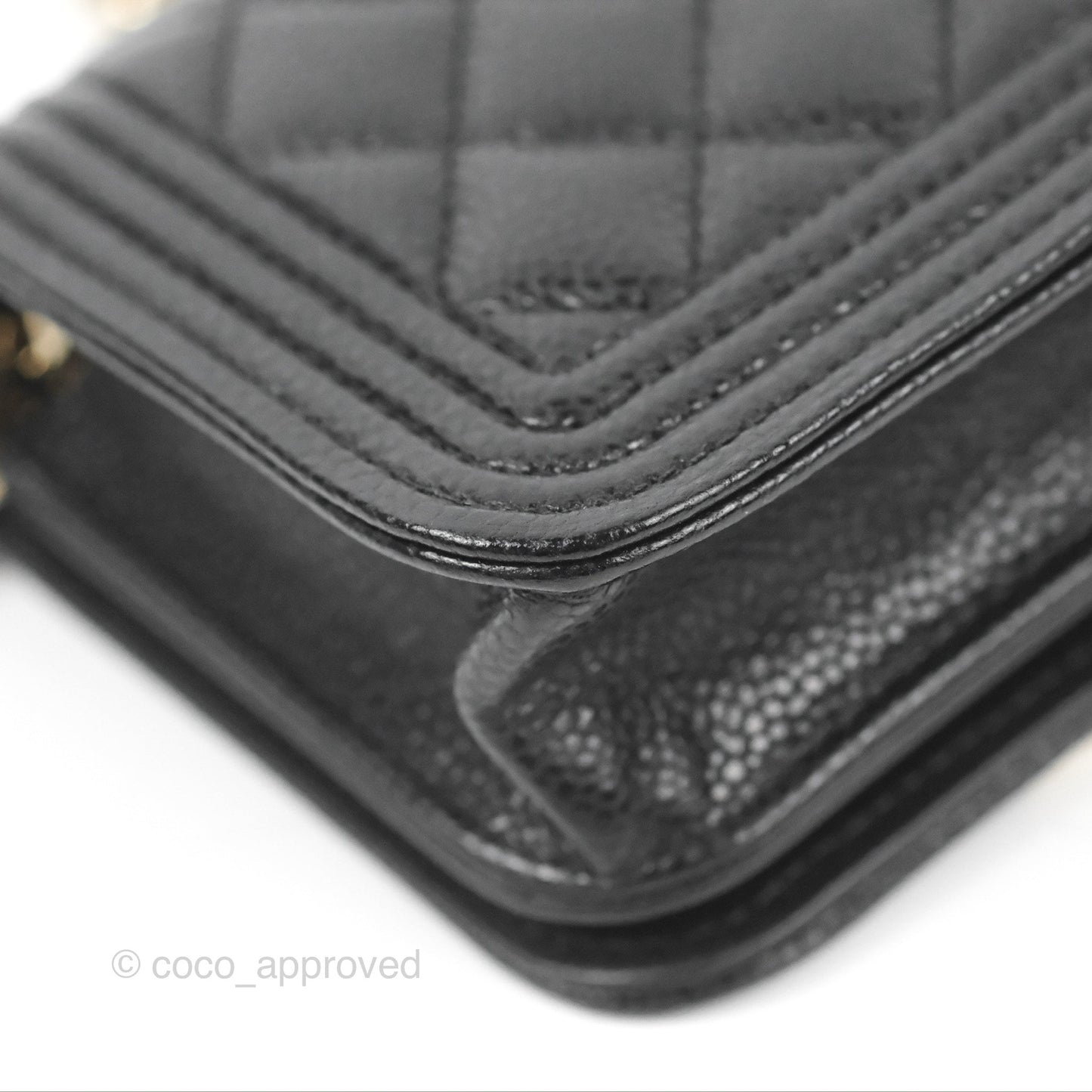 Chanel Quilted Boy Belt Bag Black Caviar Gold Hardware