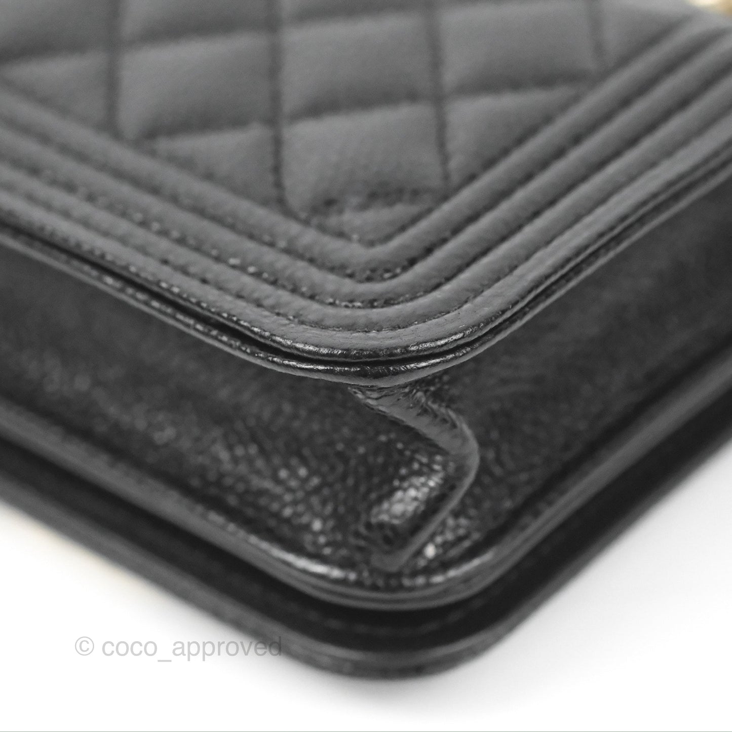 Chanel Quilted Boy Belt Bag Black Caviar Gold Hardware