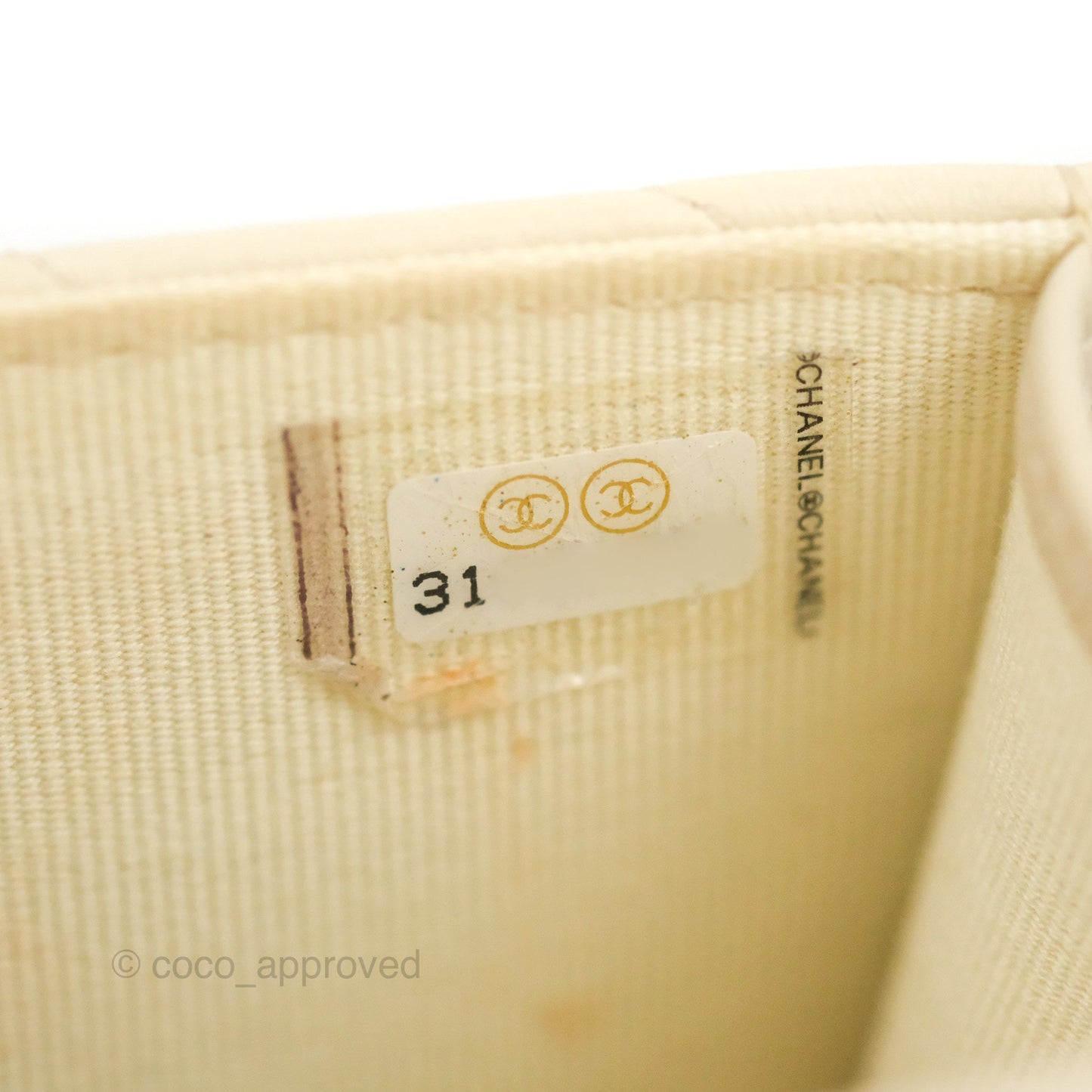 Chanel Chevron Clutch With Chain Ivory Calfskin Silver Hardware