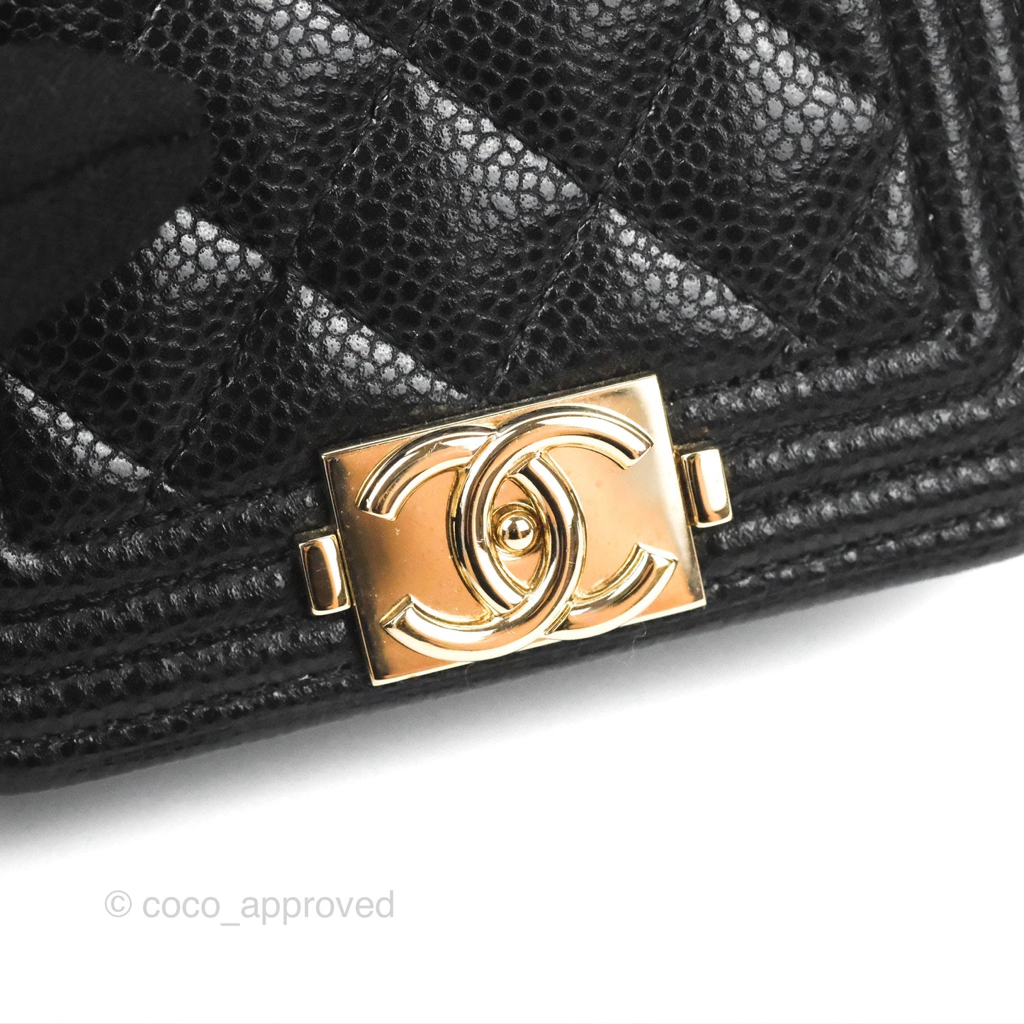 Chanel Quilted Boy Belt Bag Black Caviar Gold Hardware