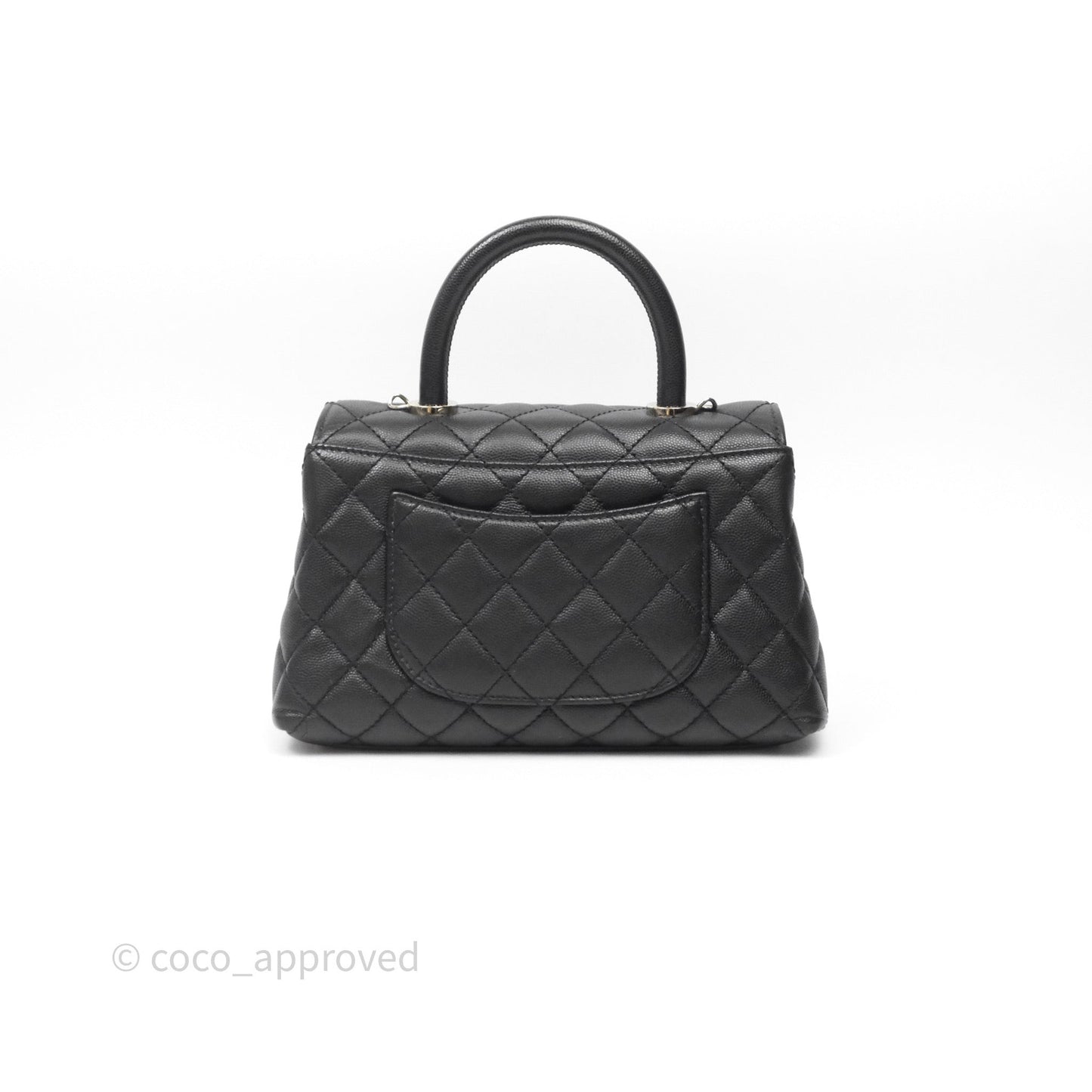 Chanel Small Coco Handle Quilted Black Caviar Gold Hardware