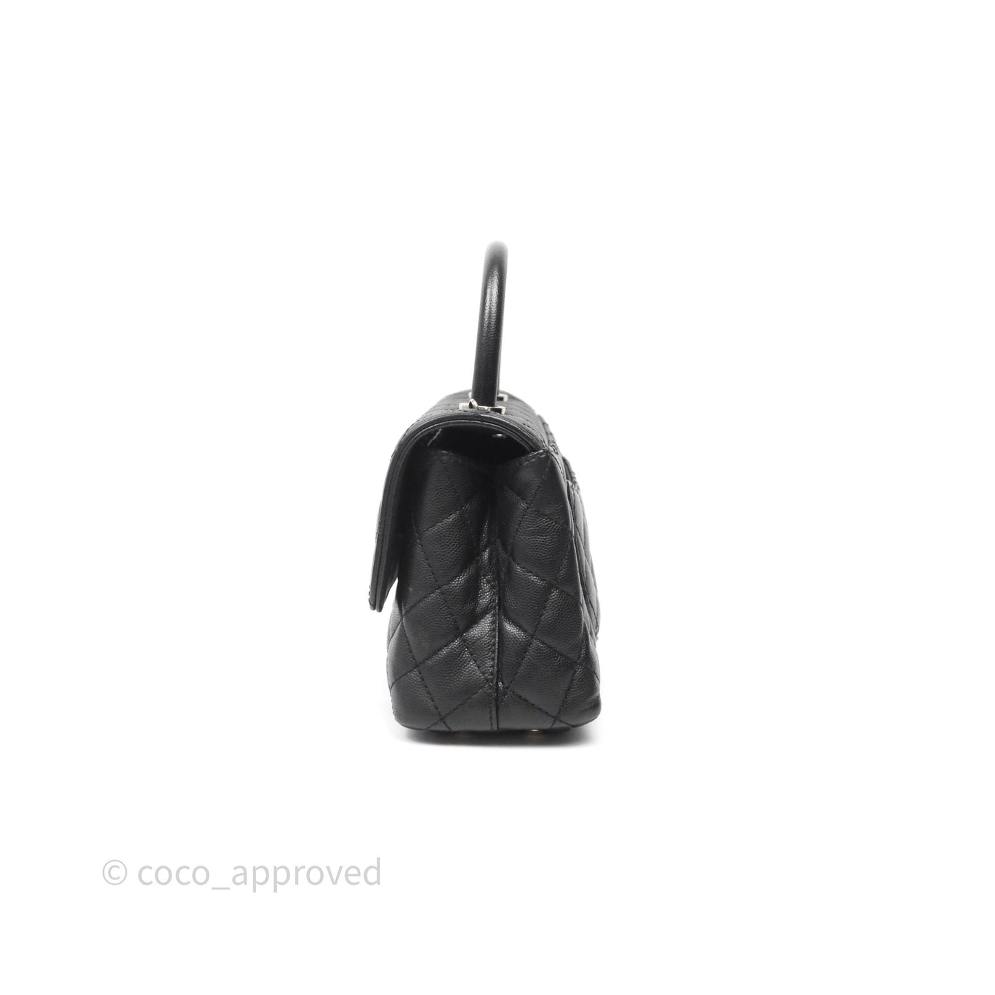 Chanel Small Coco Handle Quilted Black Caviar Gold Hardware