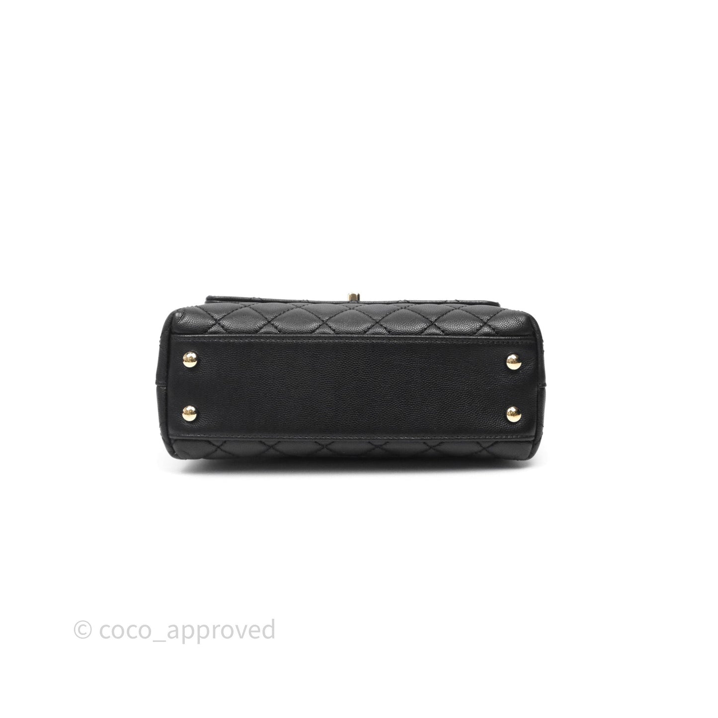 Chanel Small Coco Handle Quilted Black Caviar Gold Hardware