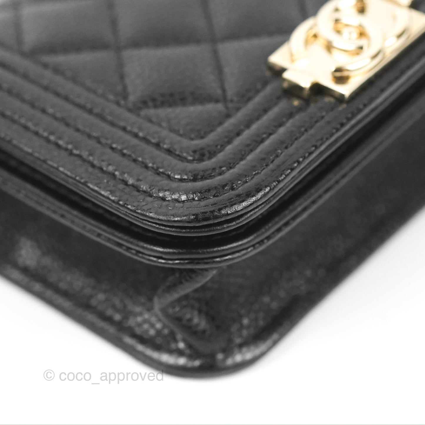 Chanel Quilted Boy Belt Bag Black Caviar Gold Hardware