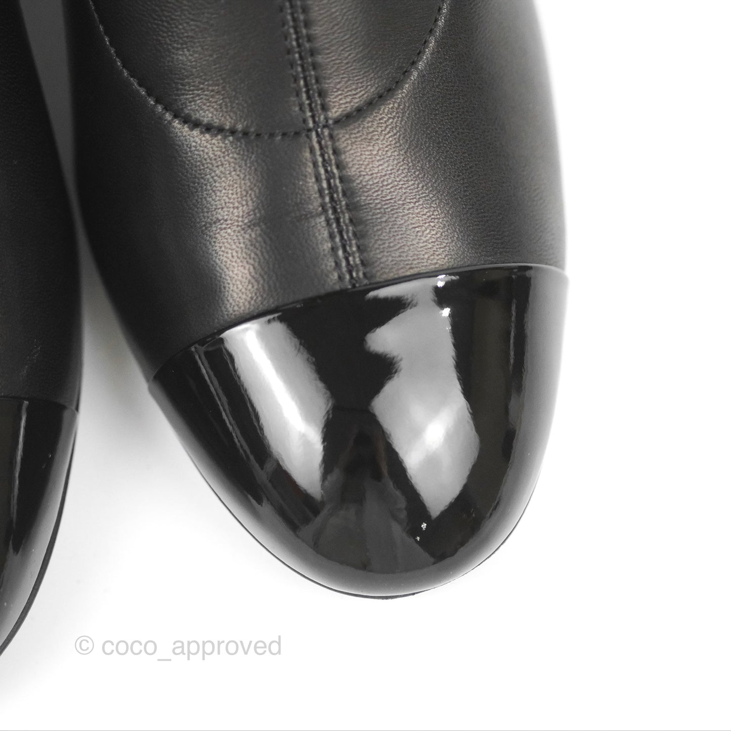 Chanel CC Lock High Boots Black Leather 20C Size 37