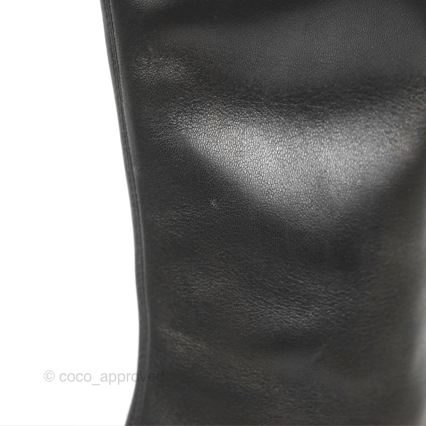 Chanel CC Lock High Boots Black Leather 20C Size 37