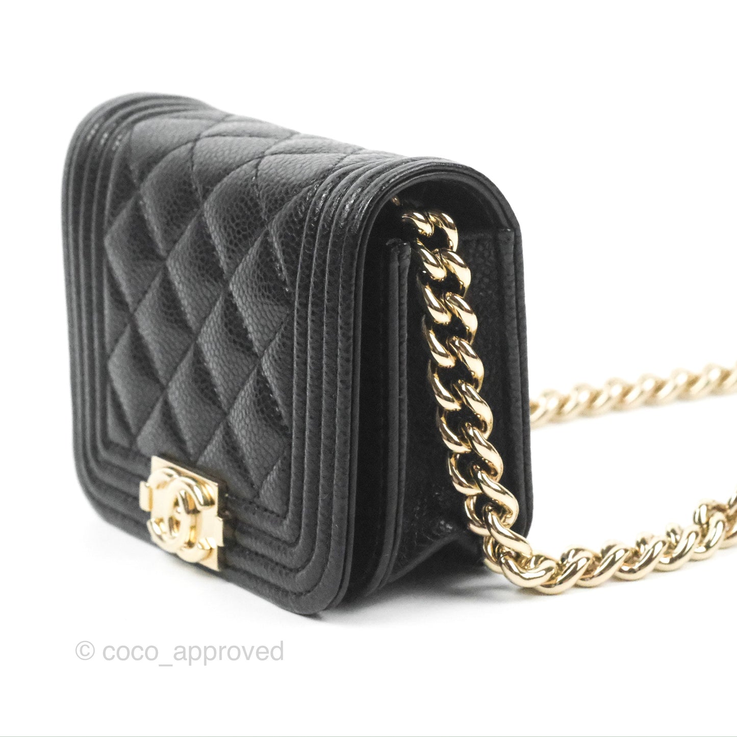 Chanel Quilted Boy Belt Bag Black Caviar Gold Hardware
