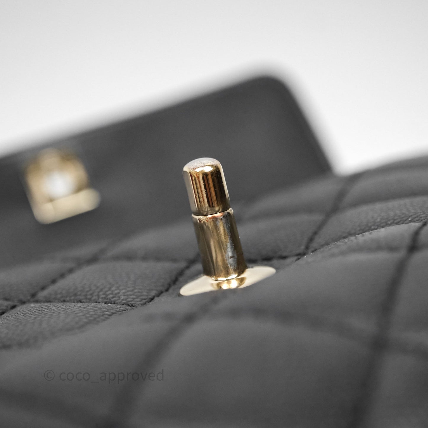 Chanel Small Coco Handle Quilted Black Caviar Gold Hardware
