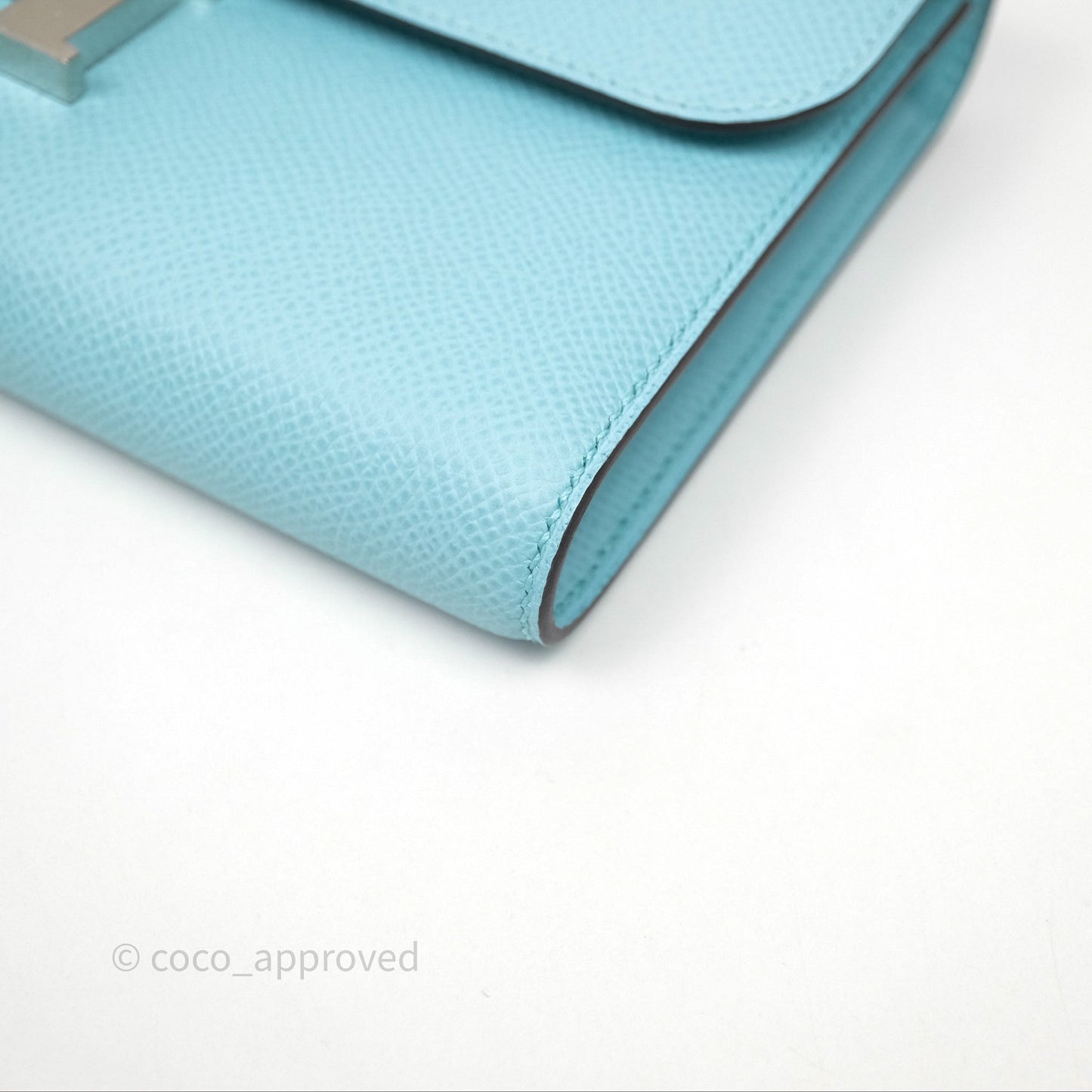 Hermès Constance To Go Wallet Bleu Atoll 3P Epsom Palladium Hardware