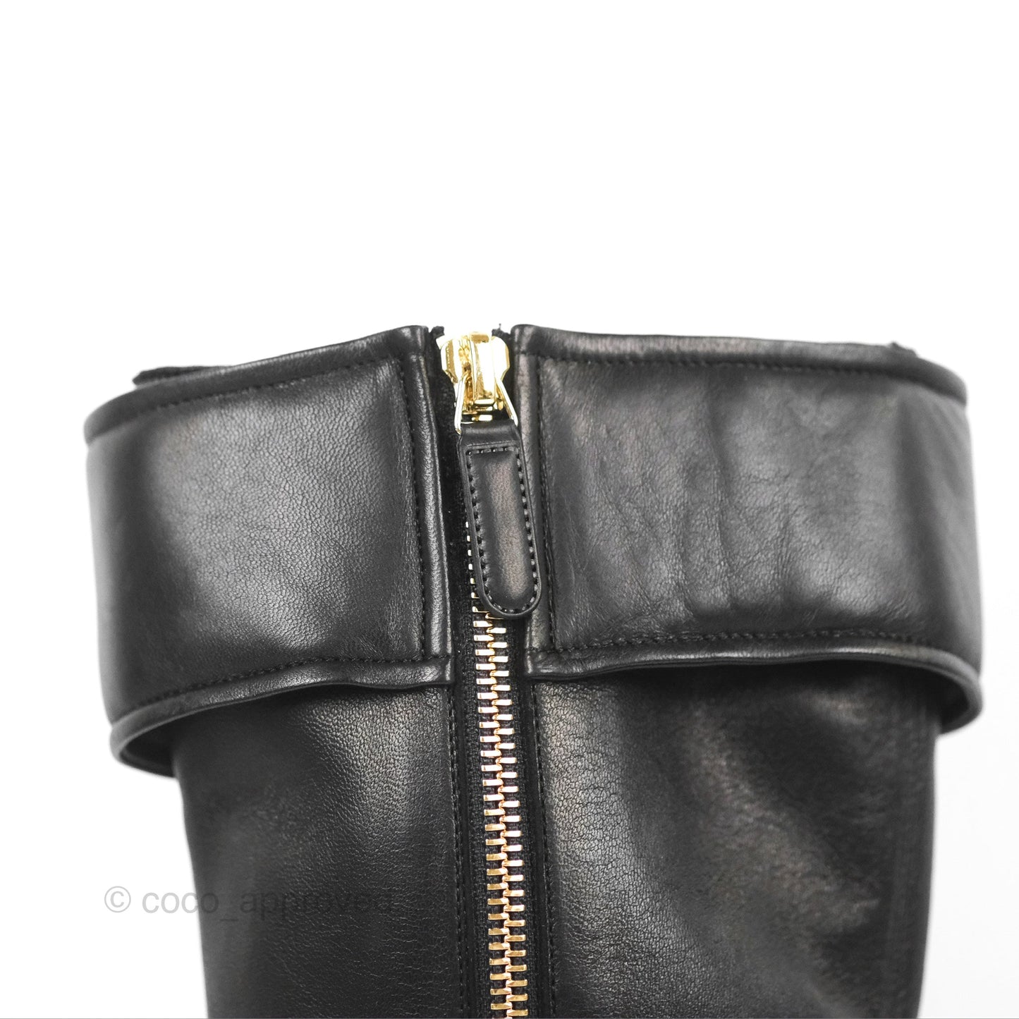 Chanel CC Lock High Boots Black Leather 20C Size 37
