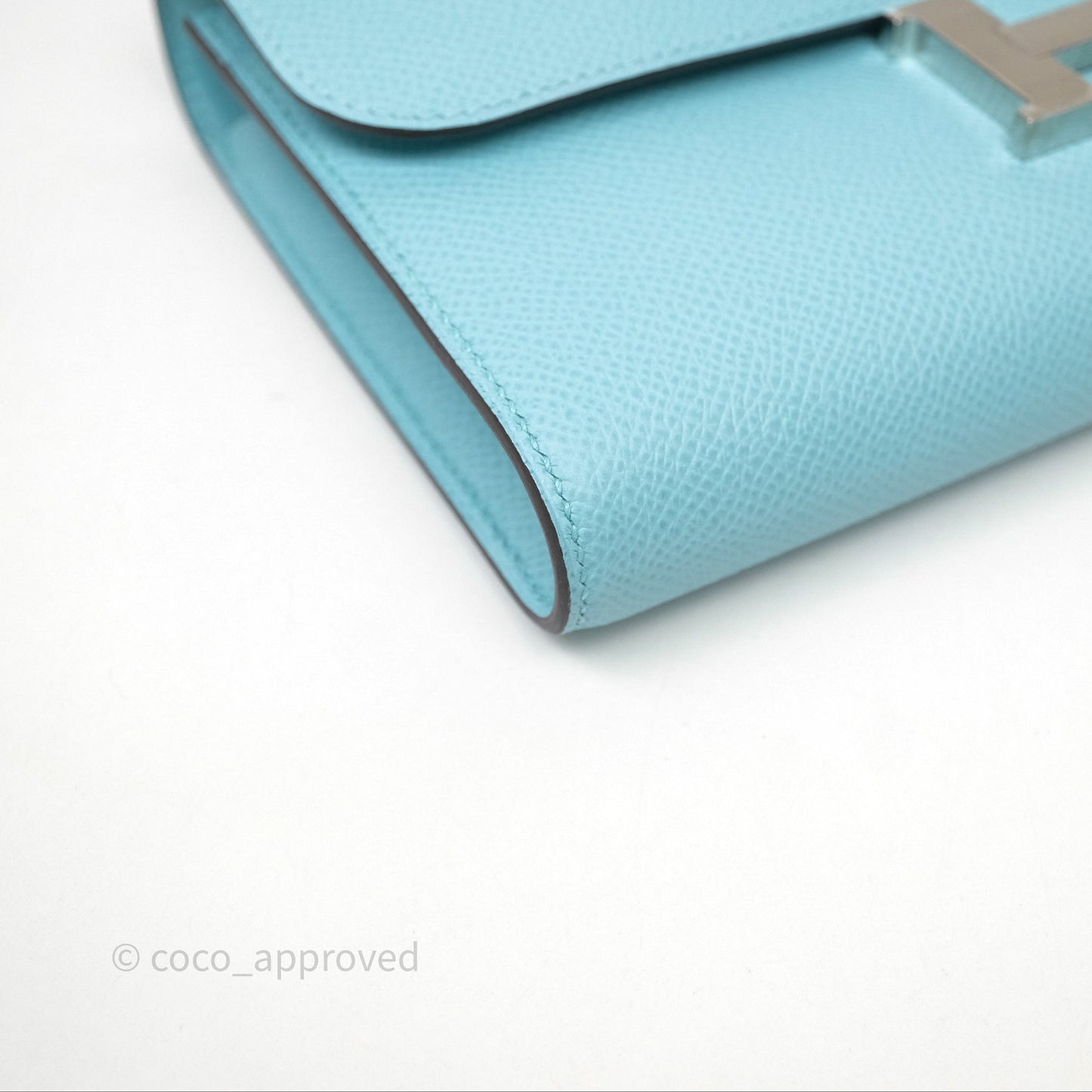 Hermès Constance To Go Wallet Bleu Atoll 3P Epsom Palladium Hardware
