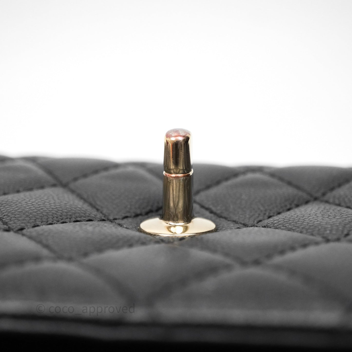 Chanel Small Coco Handle Quilted Black Caviar Gold Hardware