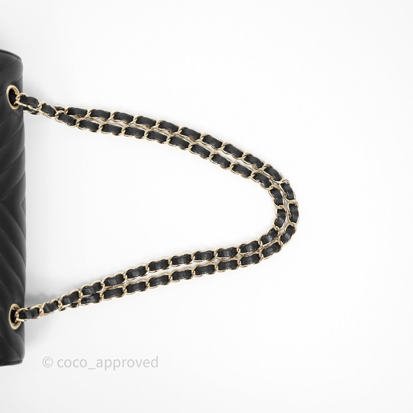 Chanel Classic Medium Flap Chevron Black Lambskin Gold Hardware