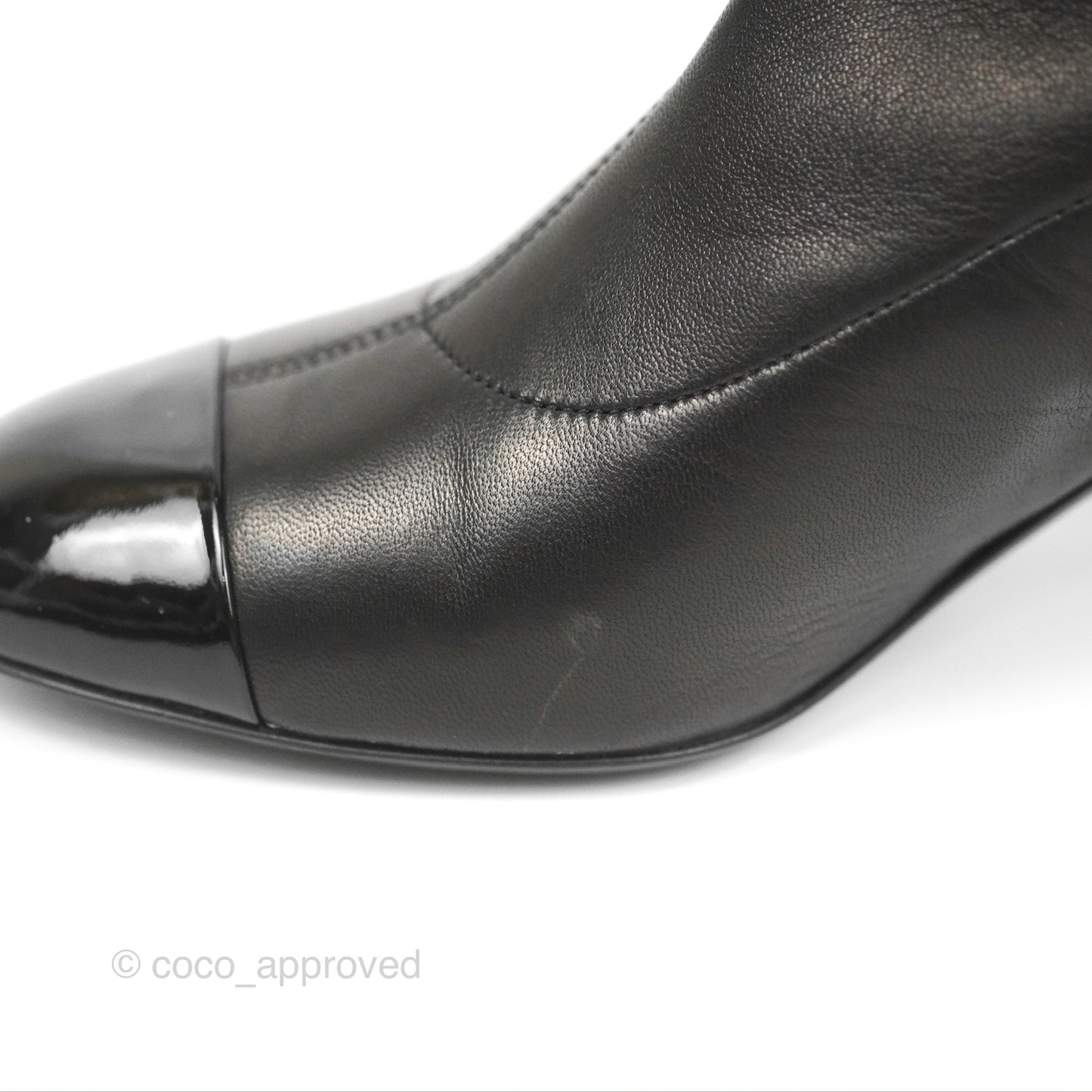 Chanel CC Lock High Boots Black Leather 20C Size 37