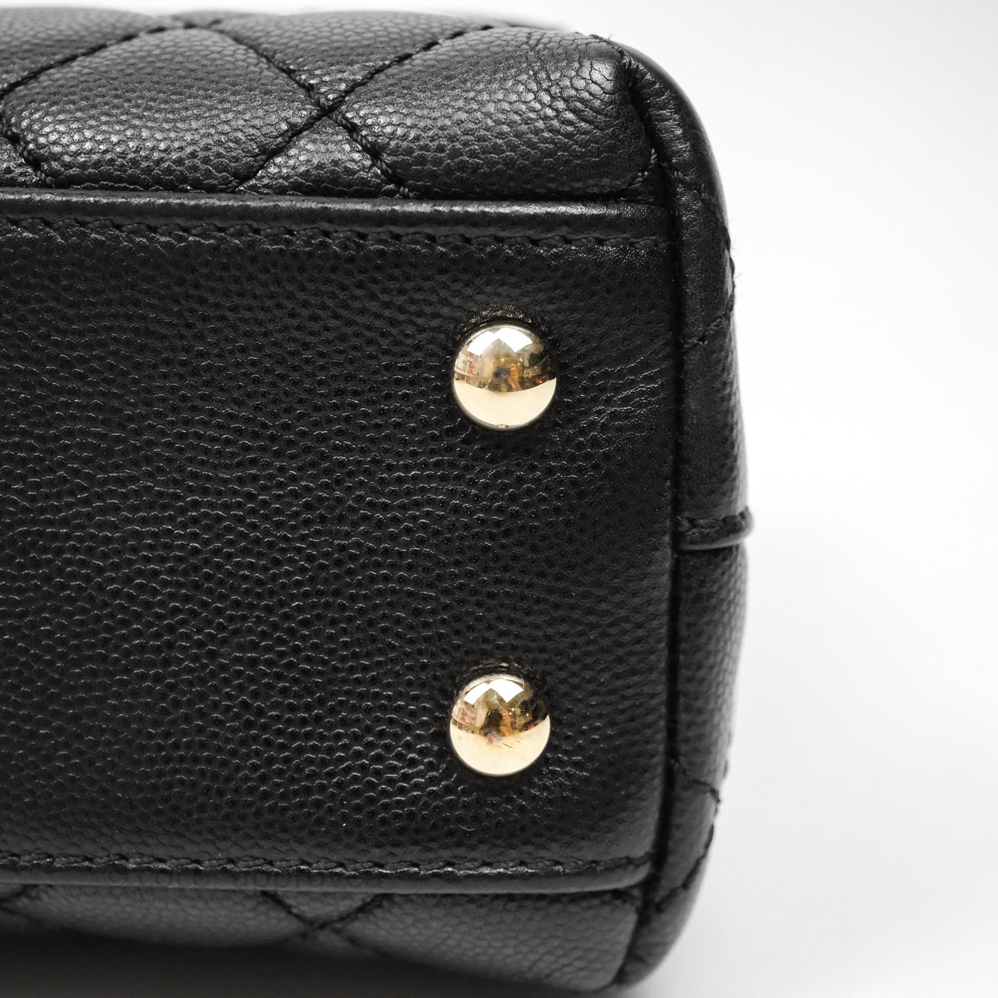Chanel Small Coco Handle Quilted Black Caviar Gold Hardware
