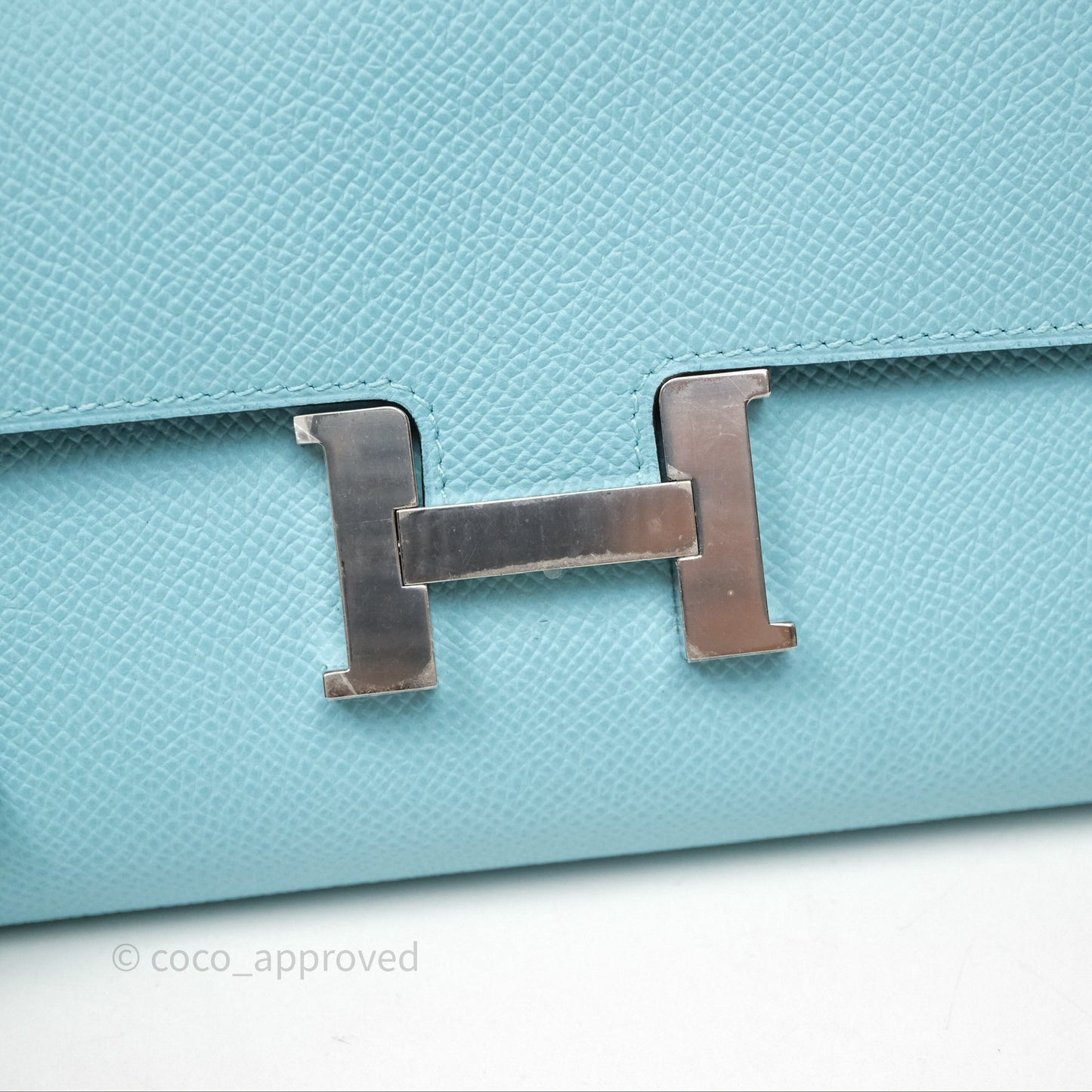 Hermès Constance To Go Wallet Bleu Atoll 3P Epsom Palladium Hardware