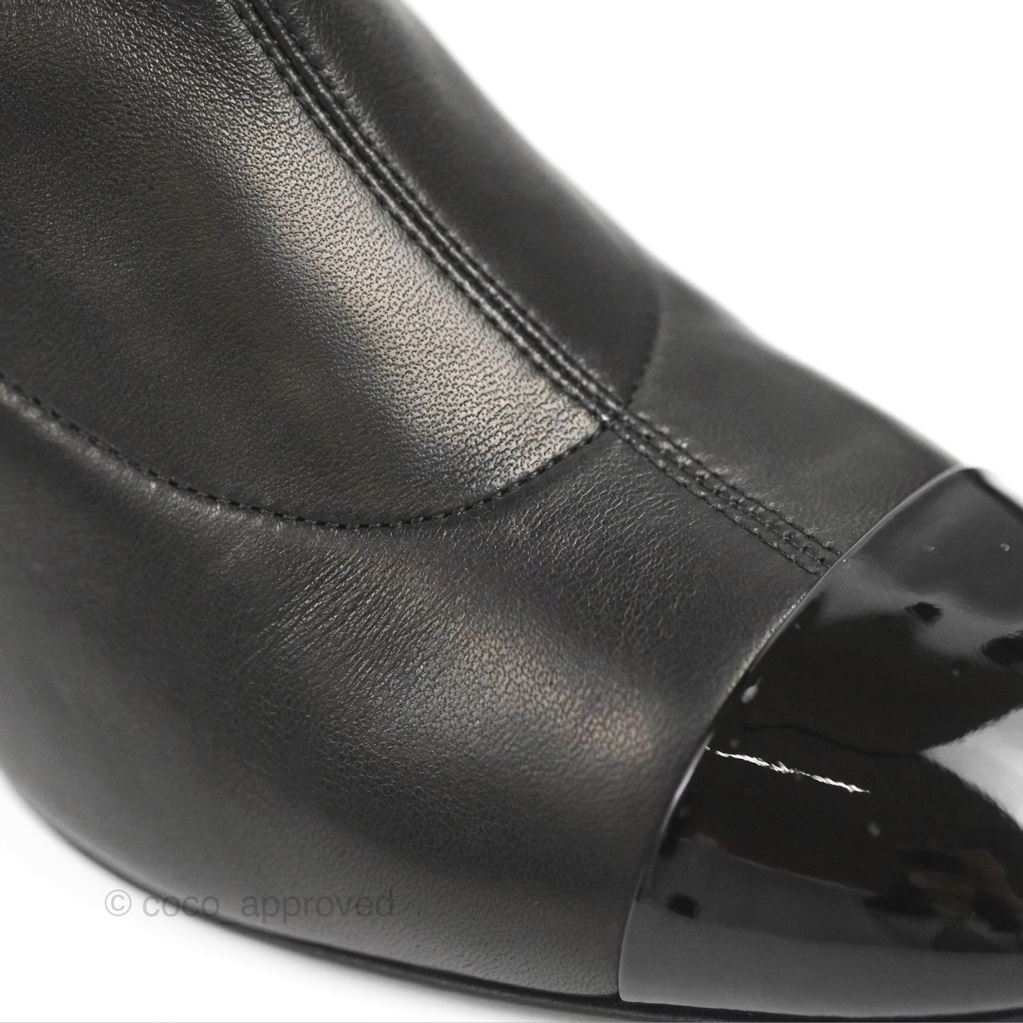 Chanel CC Lock High Boots Black Leather 20C Size 37
