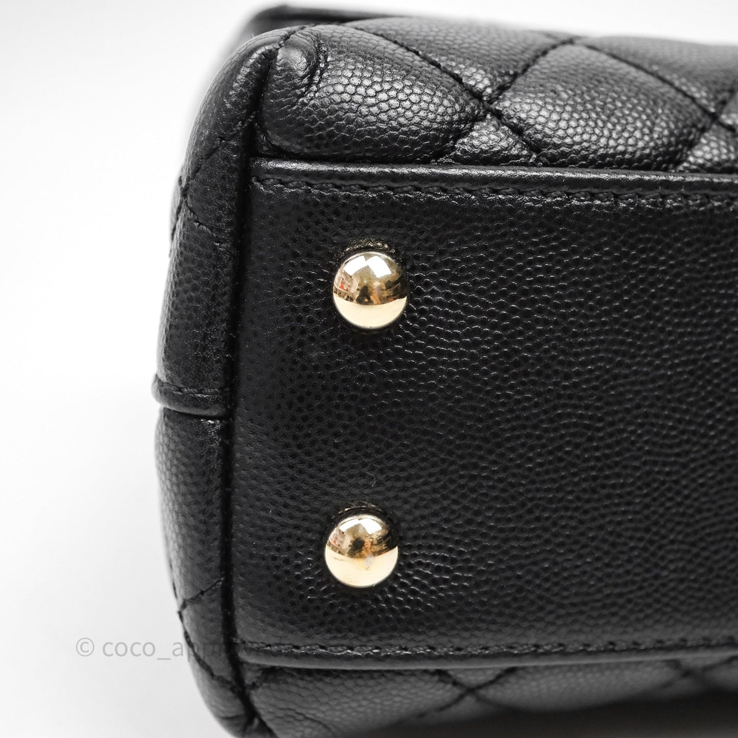 Chanel Small Coco Handle Quilted Black Caviar Gold Hardware
