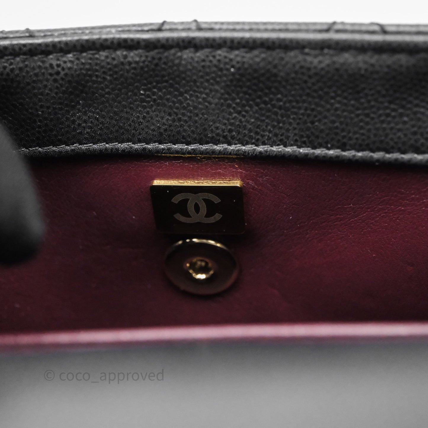 Chanel Small Coco Handle Quilted Black Caviar Gold Hardware