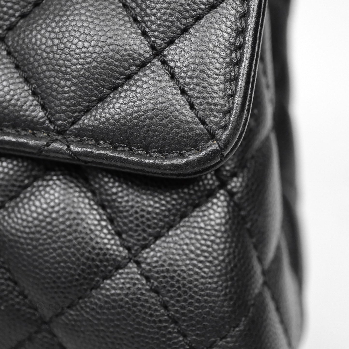 Chanel Small Coco Handle Quilted Black Caviar Gold Hardware