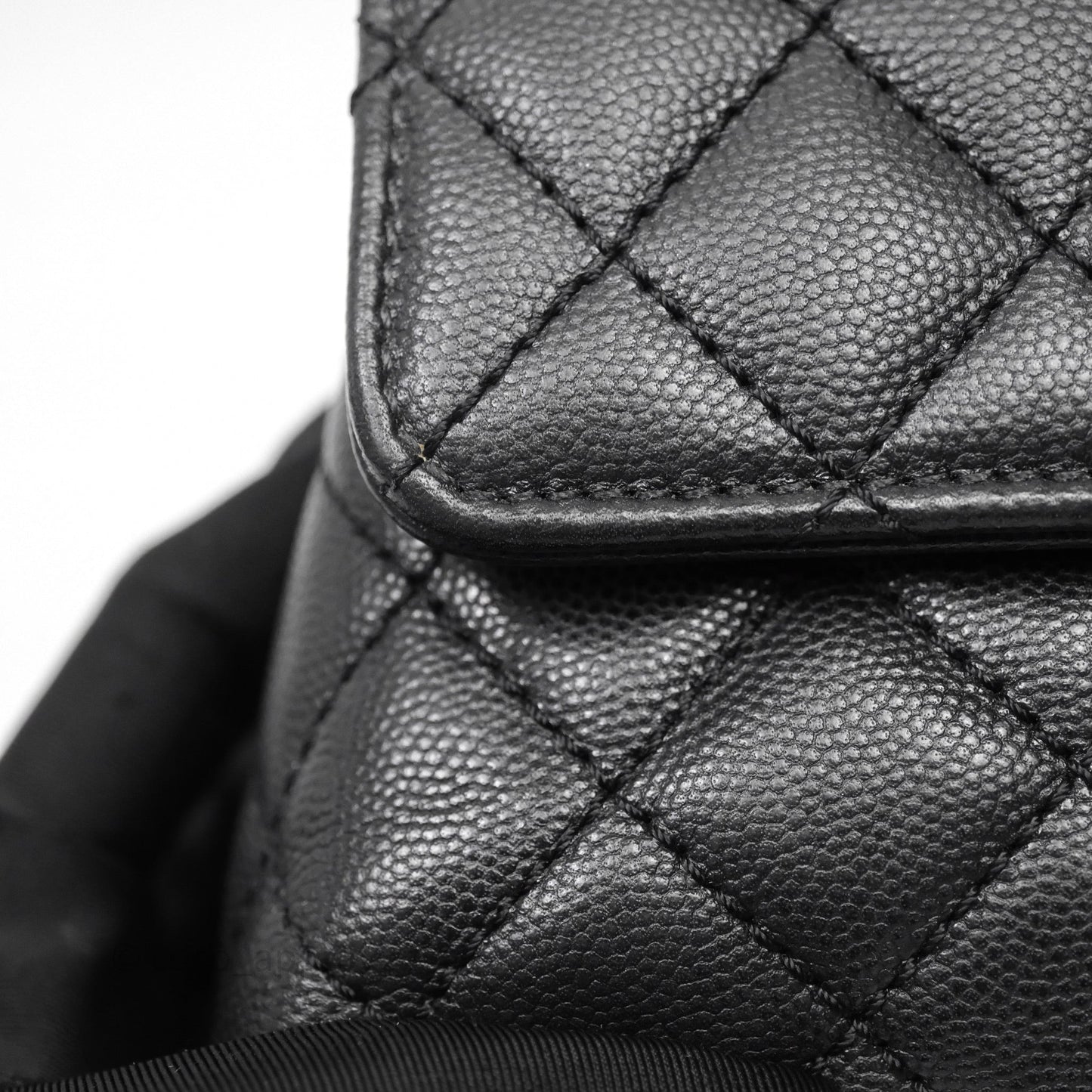 Chanel Small Coco Handle Quilted Black Caviar Gold Hardware
