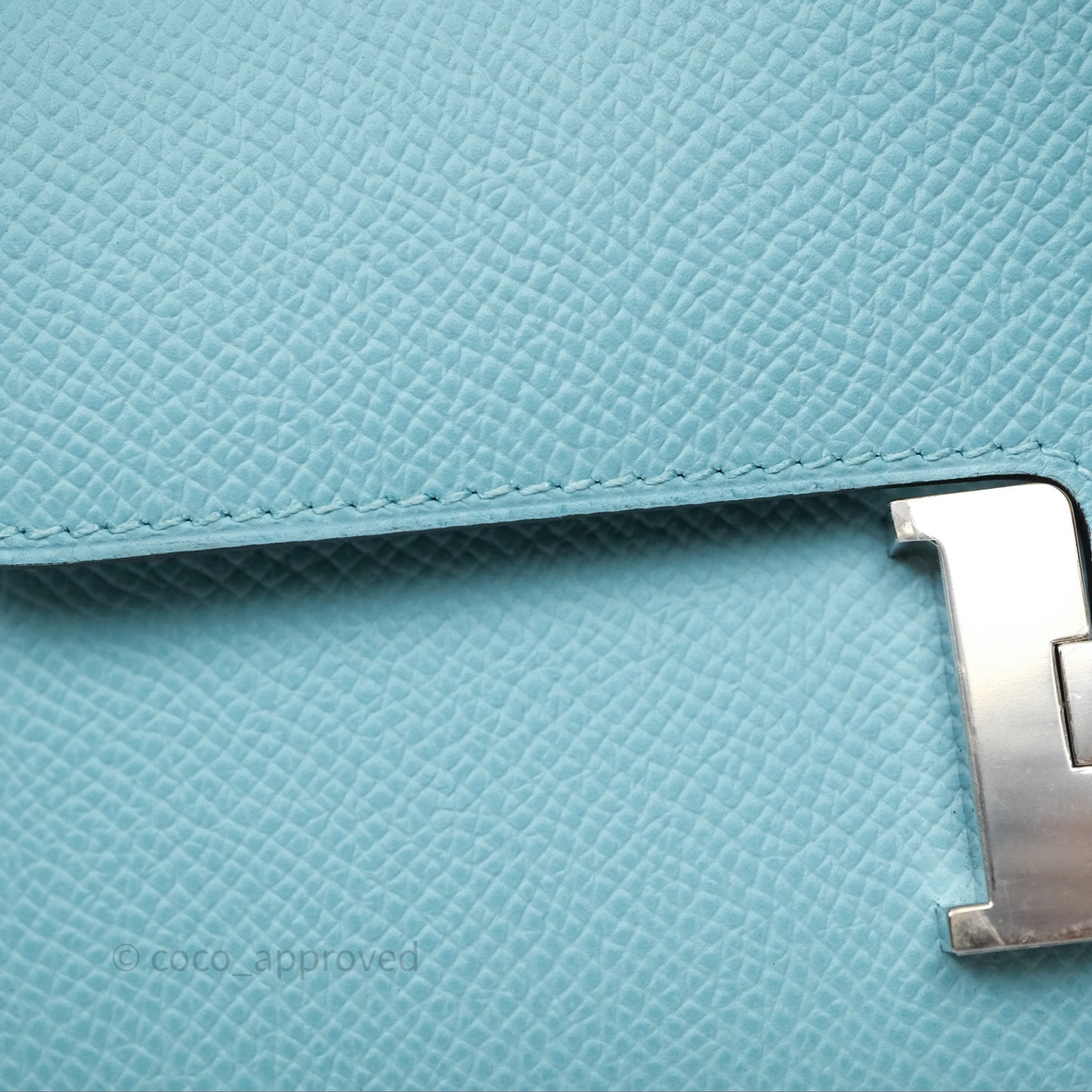 Hermès Constance To Go Wallet Bleu Atoll 3P Epsom Palladium Hardware