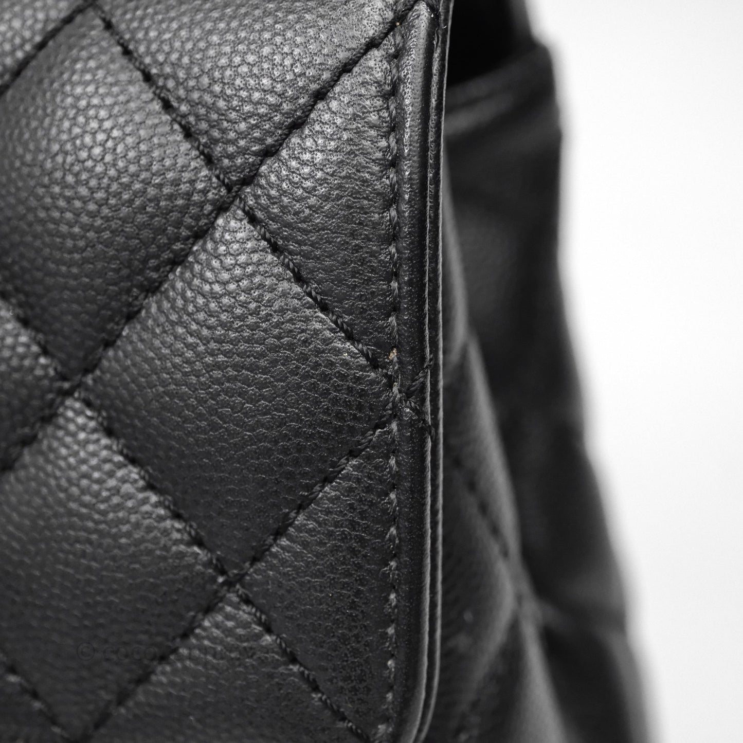 Chanel Small Coco Handle Quilted Black Caviar Gold Hardware