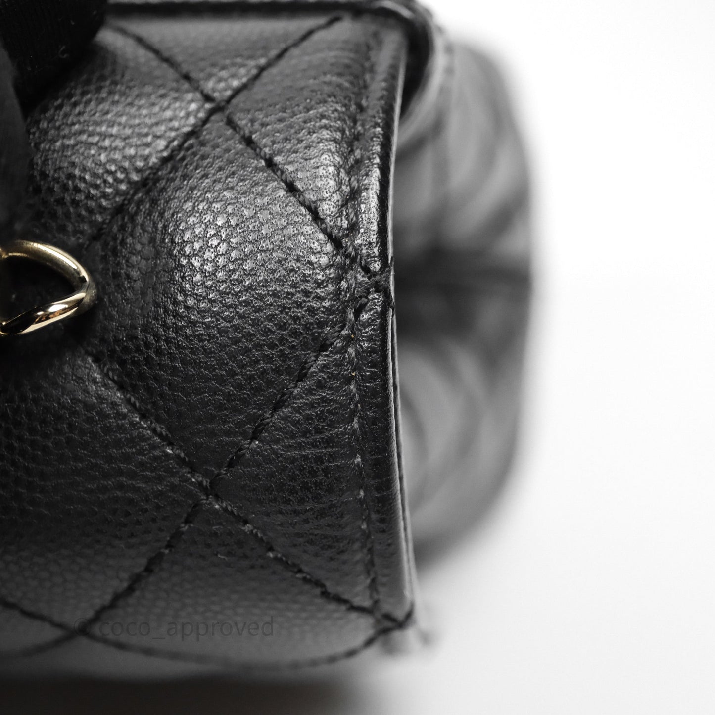 Chanel Small Coco Handle Quilted Black Caviar Gold Hardware