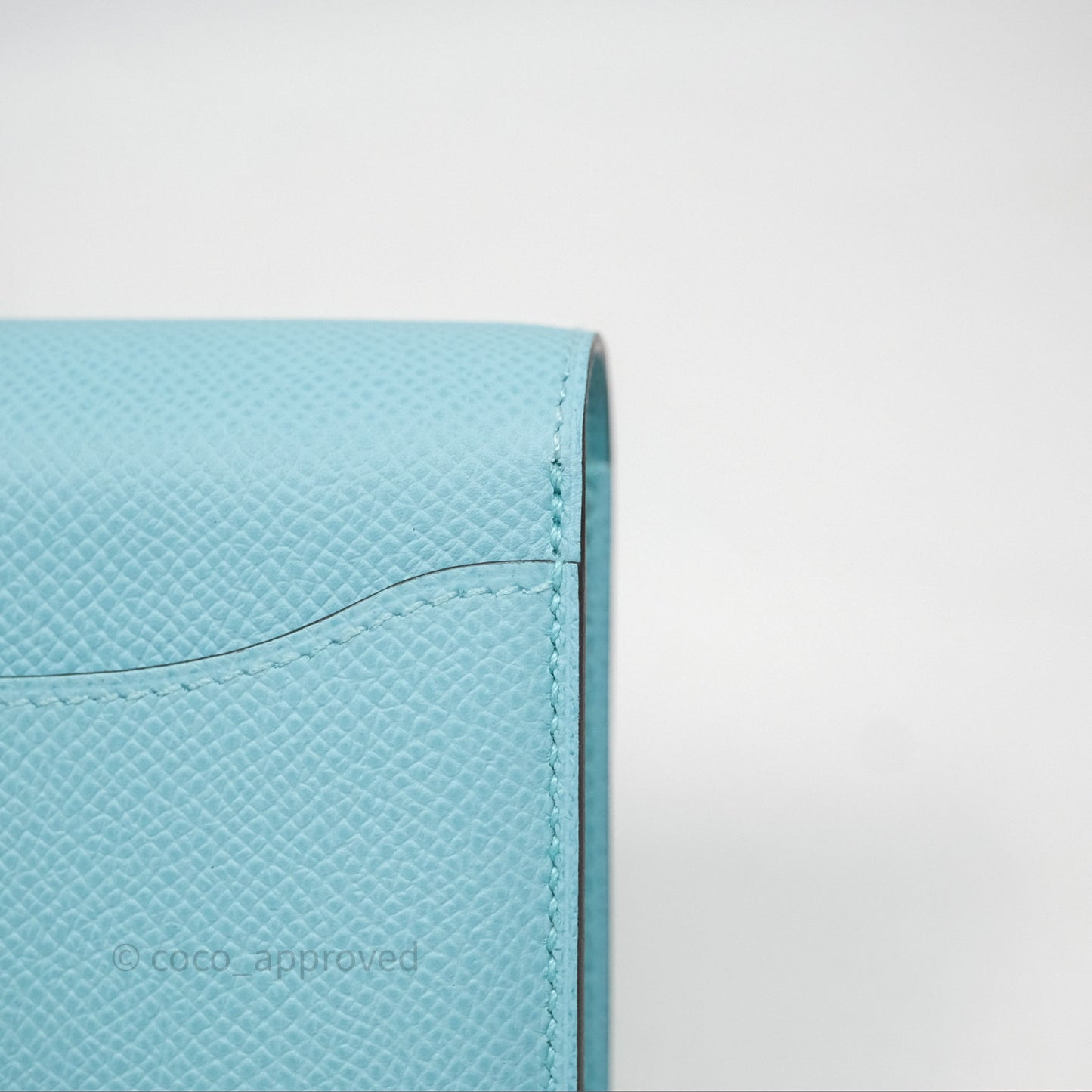 Hermès Constance To Go Wallet Bleu Atoll 3P Epsom Palladium Hardware