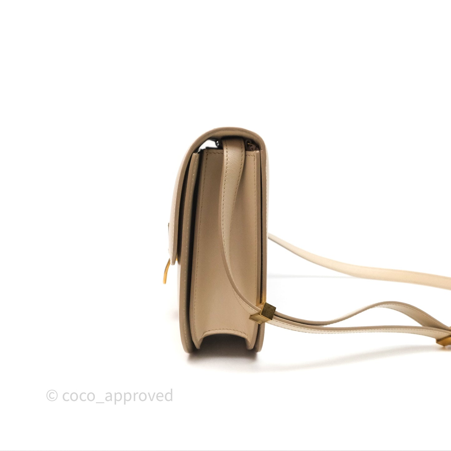 Celine Medium Classic Box Flap Beige Calfskin