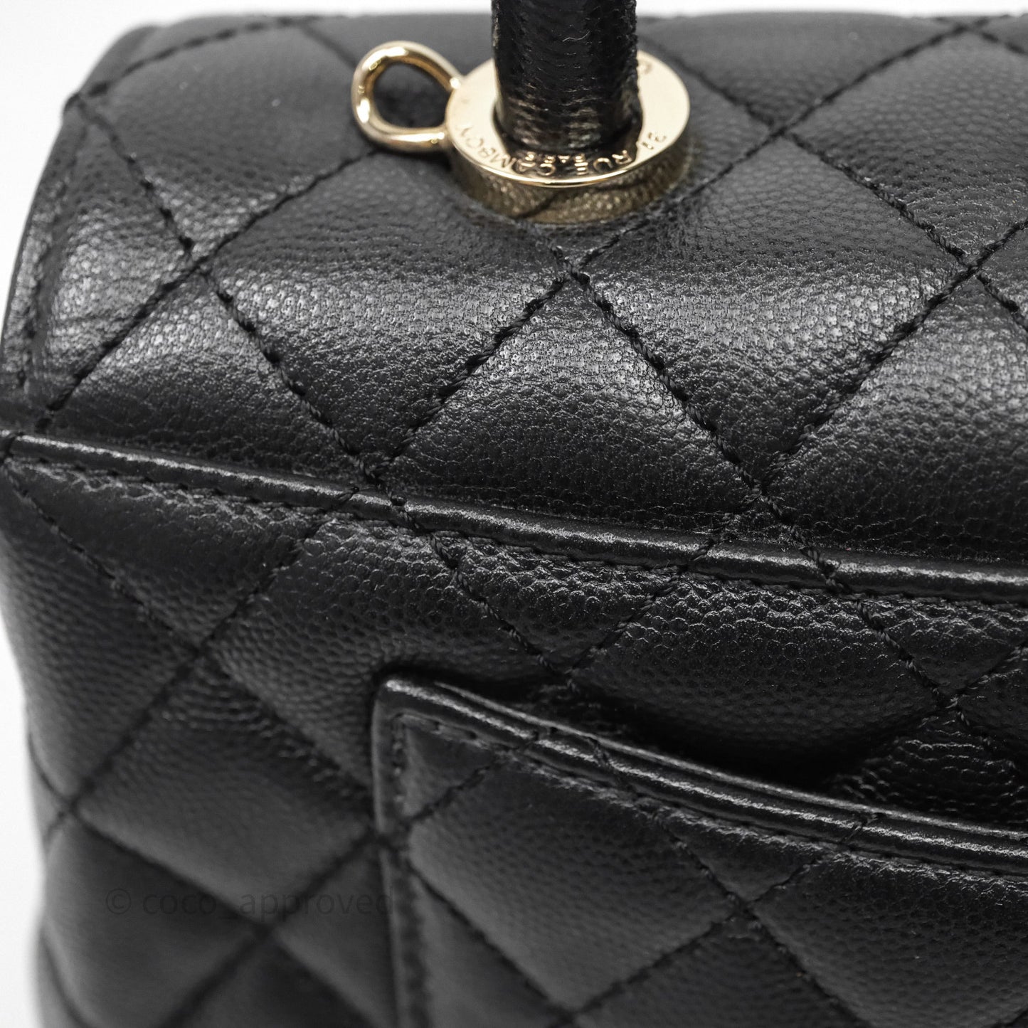Chanel Small Coco Handle Quilted Black Caviar Gold Hardware