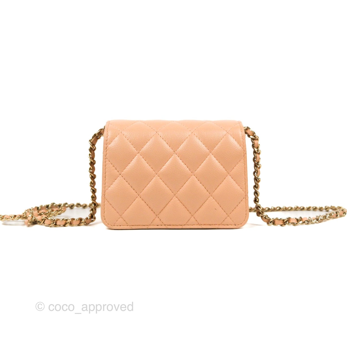 Chanel Mini Clutch with Ribbon Bow Chain Orange Claire Caviar 23S