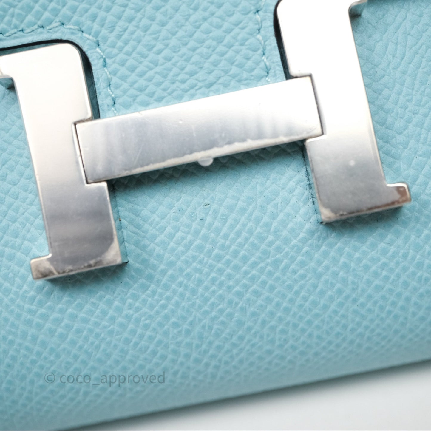 Hermès Constance To Go Wallet Bleu Atoll 3P Epsom Palladium Hardware