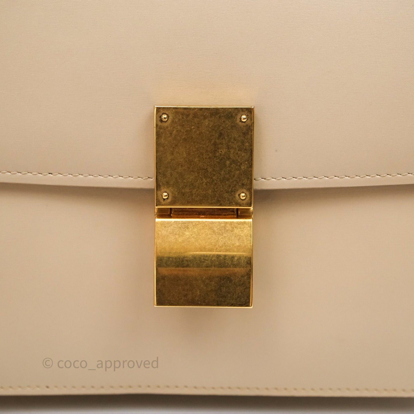 Celine Medium Classic Box Flap Beige Calfskin